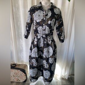 Samantha Sung Balconies Brocade Claire 3/4 Sleeve Silk Dress Women’s Size 4 NWT